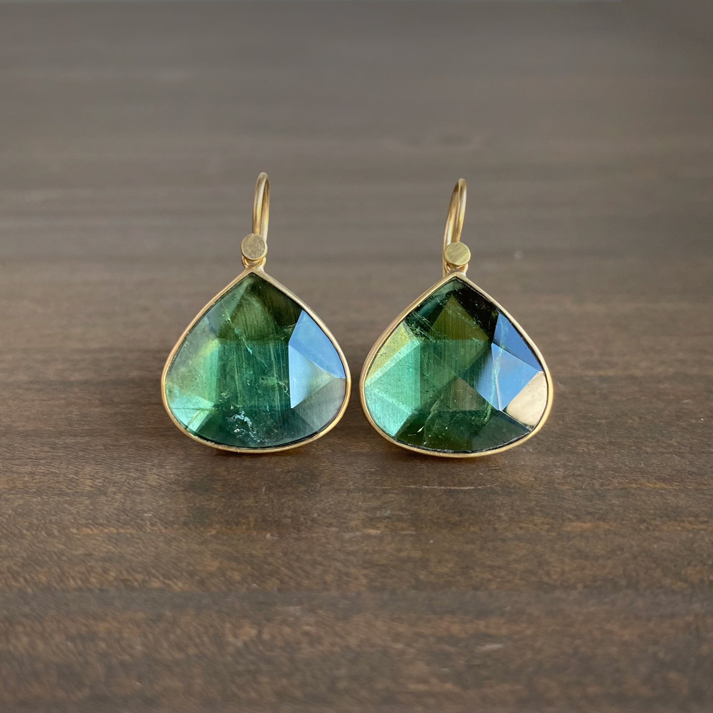 18mm Tear Drop Greenstone Earrings