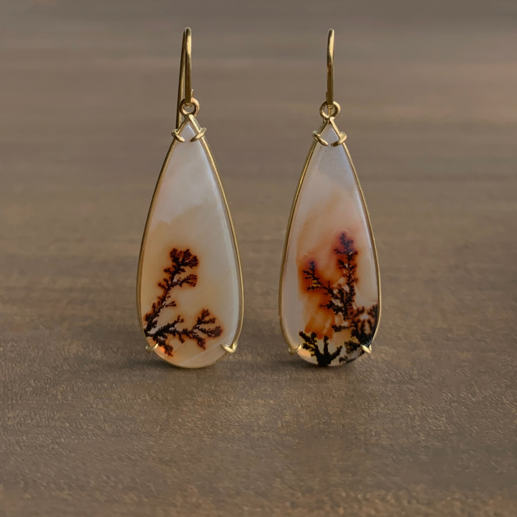 Dendritic shop agate earrings