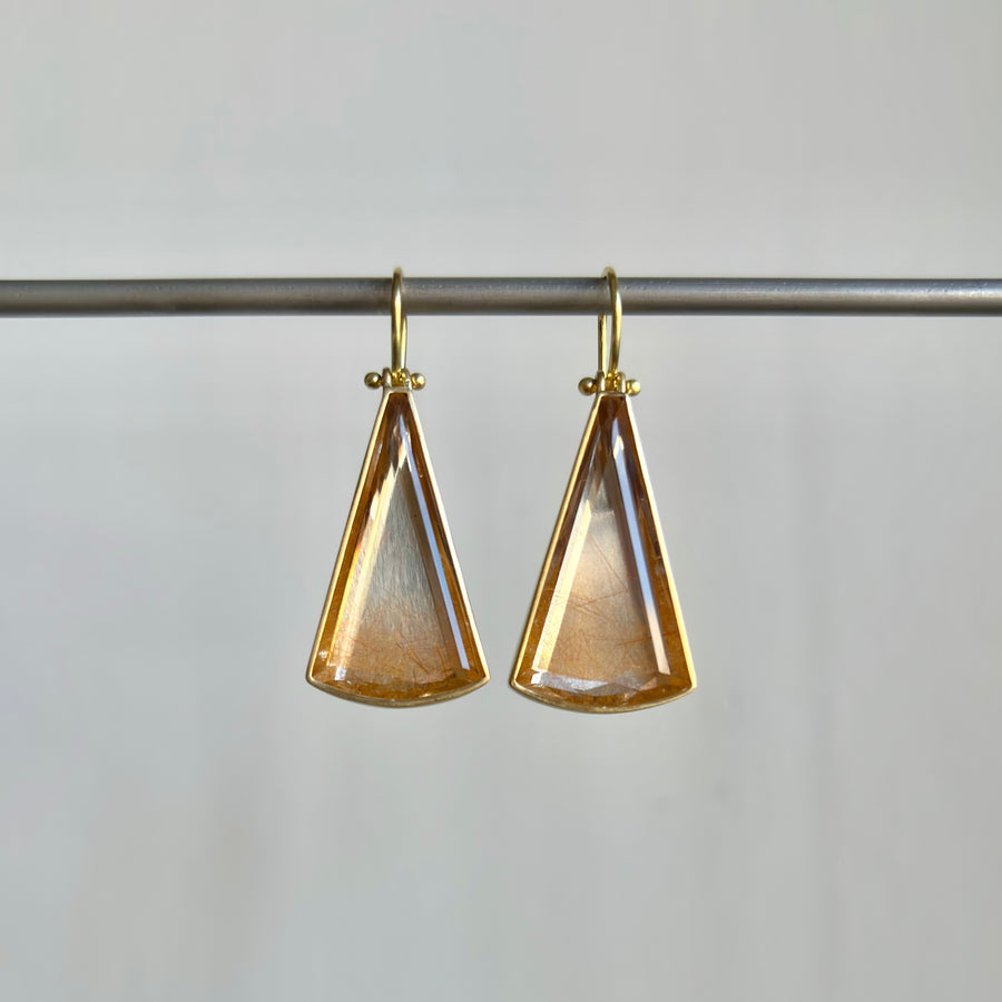 Golden Ombré Rutilated Quartz Earrings