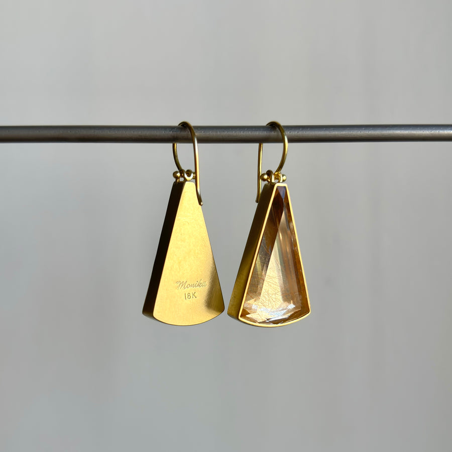 Golden Ombré Rutilated Quartz Earrings