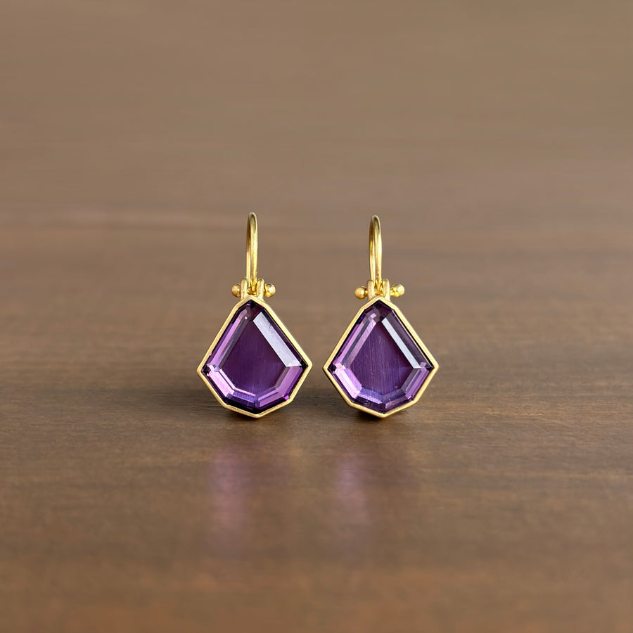 Geometric Amethyst Earrings