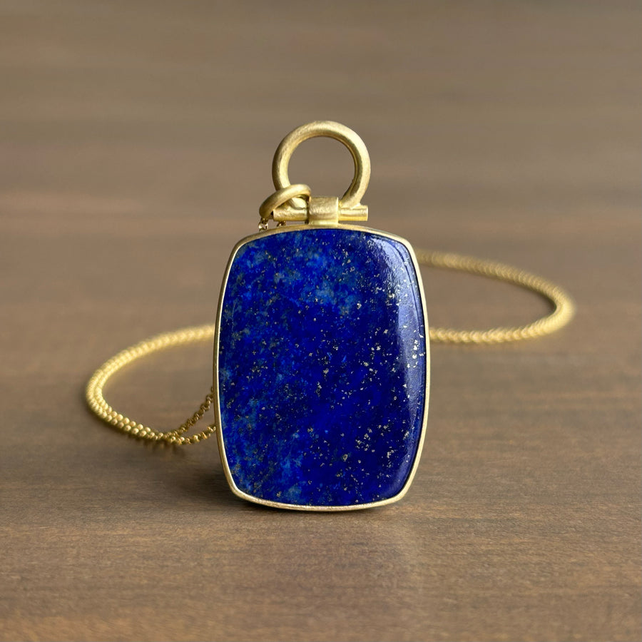 Large Rounded Rectangle Lapis Pendant