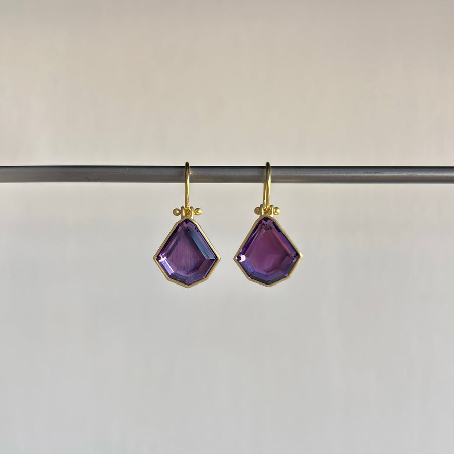 Geometric Amethyst Earrings