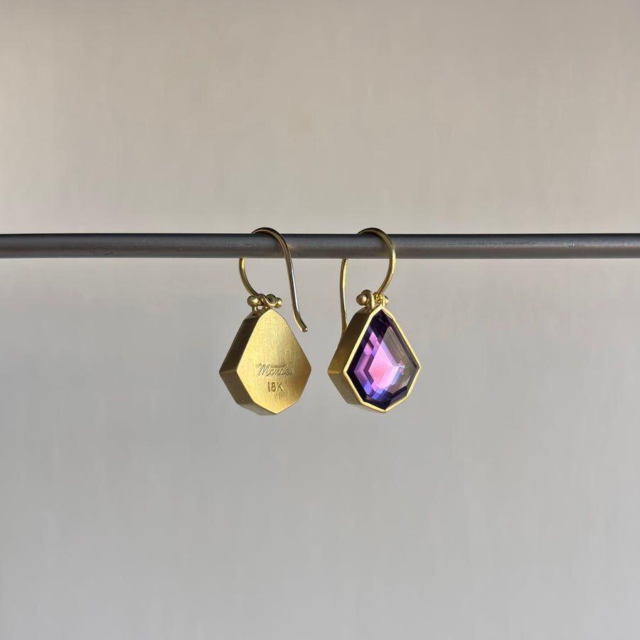 Geometric Amethyst Earrings