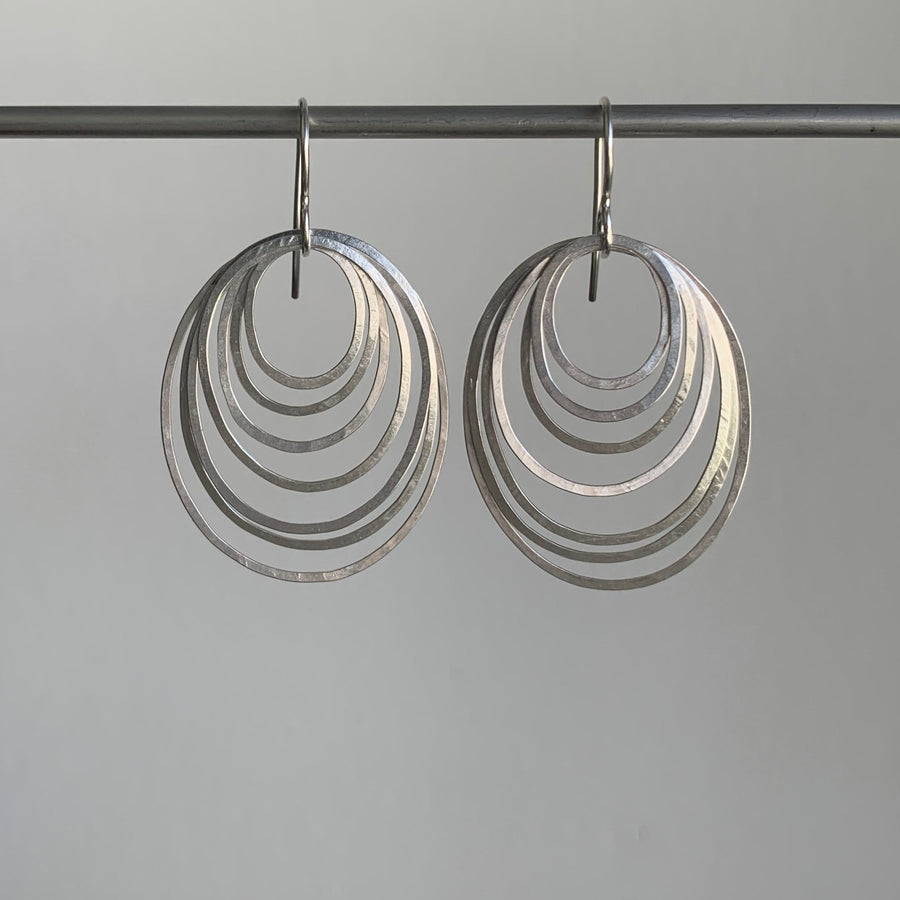 Small Silver Ripple Earrings