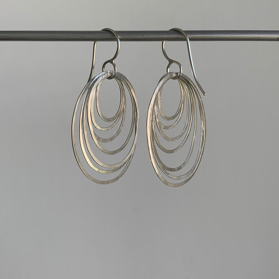 Small Silver Ripple Earrings