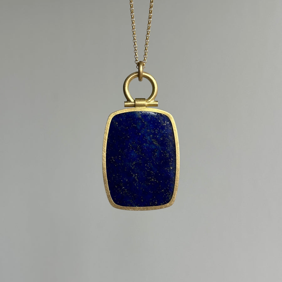 Large Rounded Rectangle Lapis Pendant