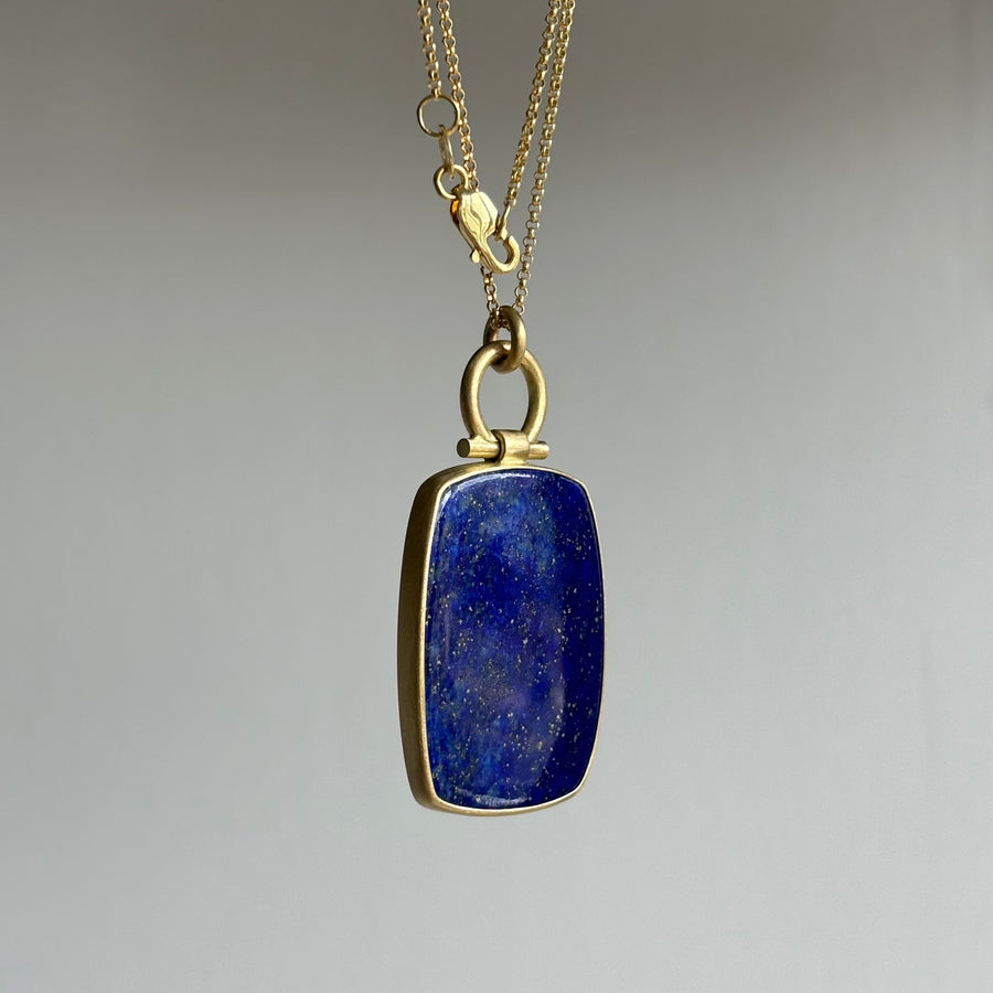 Large Rounded Rectangle Lapis Pendant