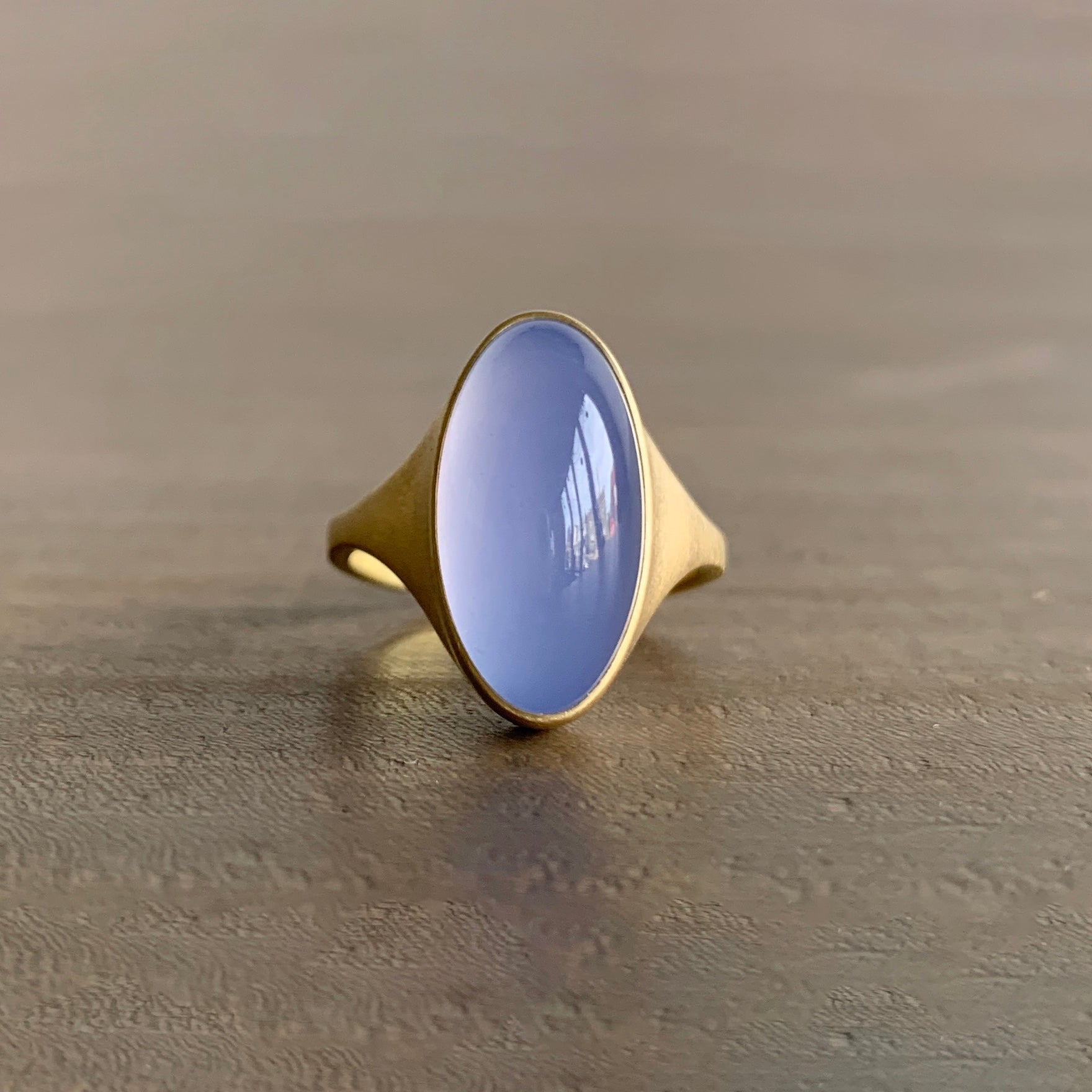 Chalcedony Coffee outlets - Blue Gold Ring