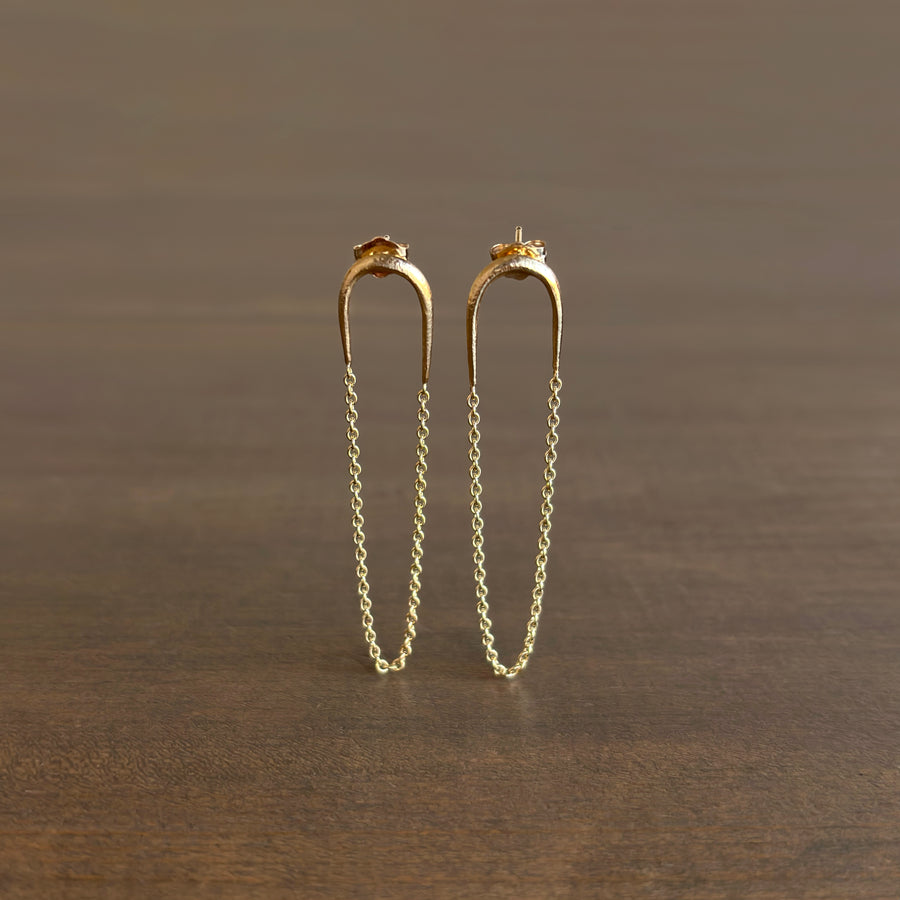 Gold Swinger Dangle Chain Earrings