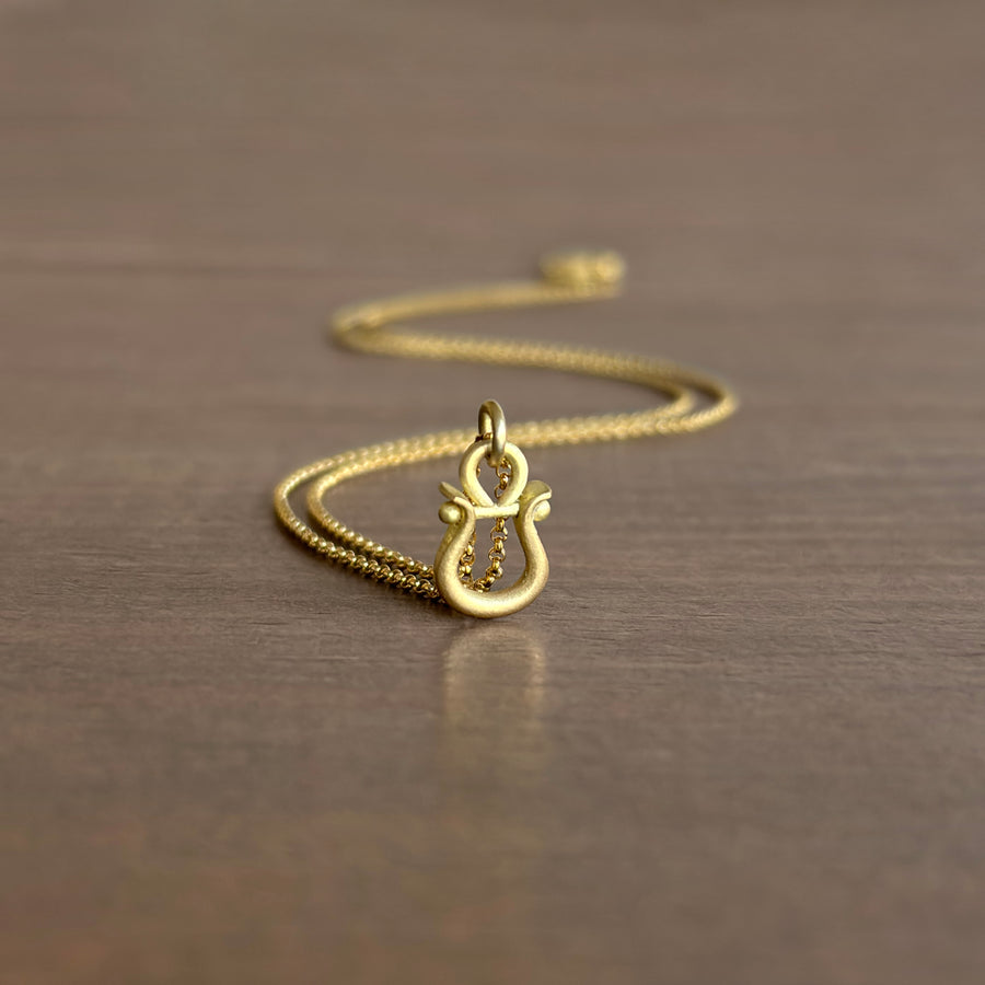 Gold Lyre Pendant