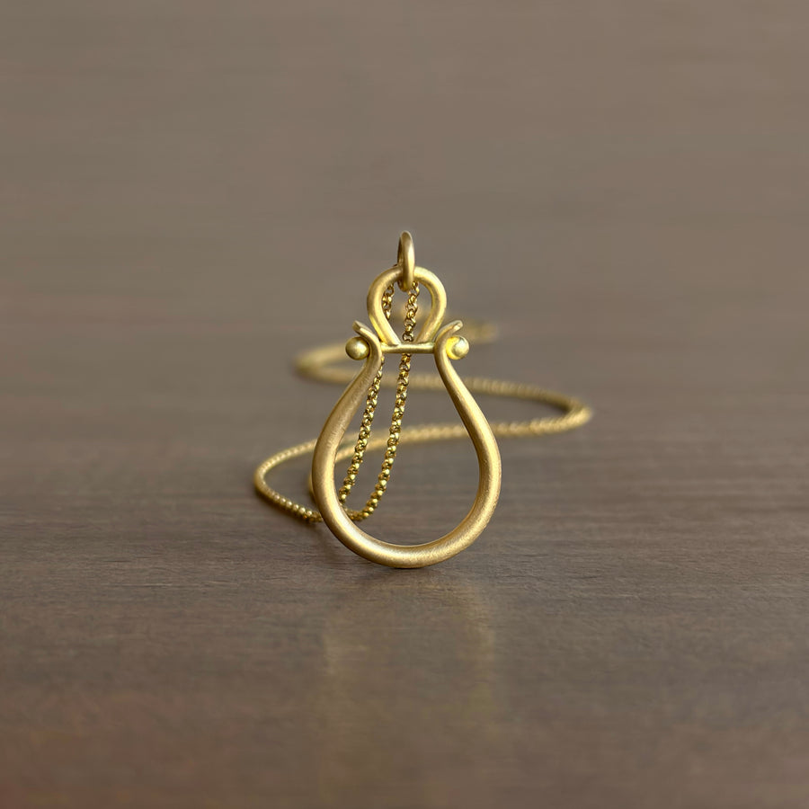 Gold Lyre Pendant