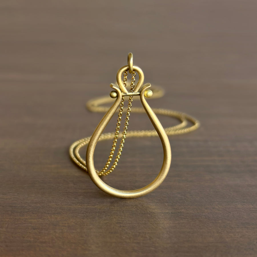 Gold Lyre Pendant