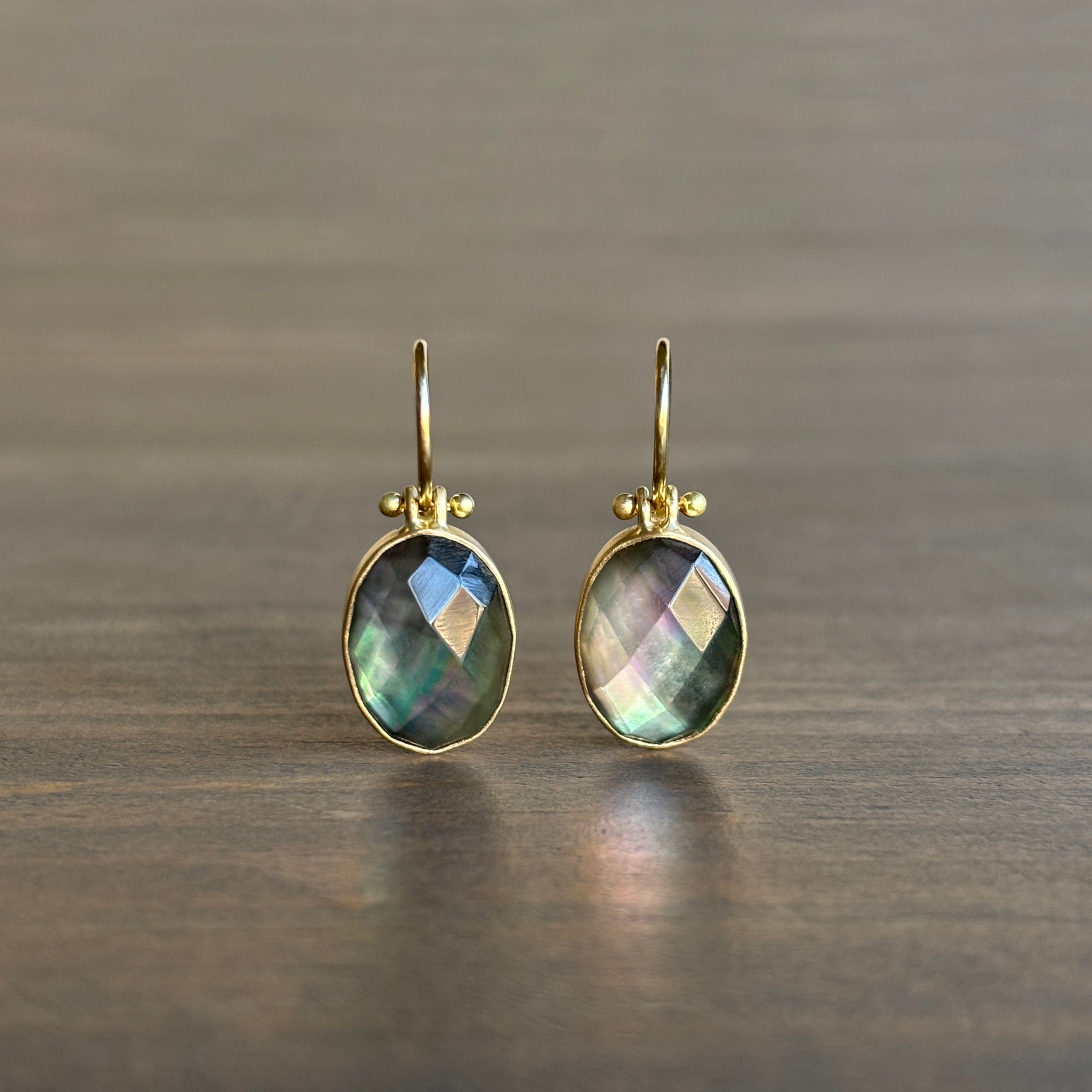 Black Mother Of Pearl And Diamond Luna Earrings #102498 - Seattle Bellevue  | Joseph Jewelry