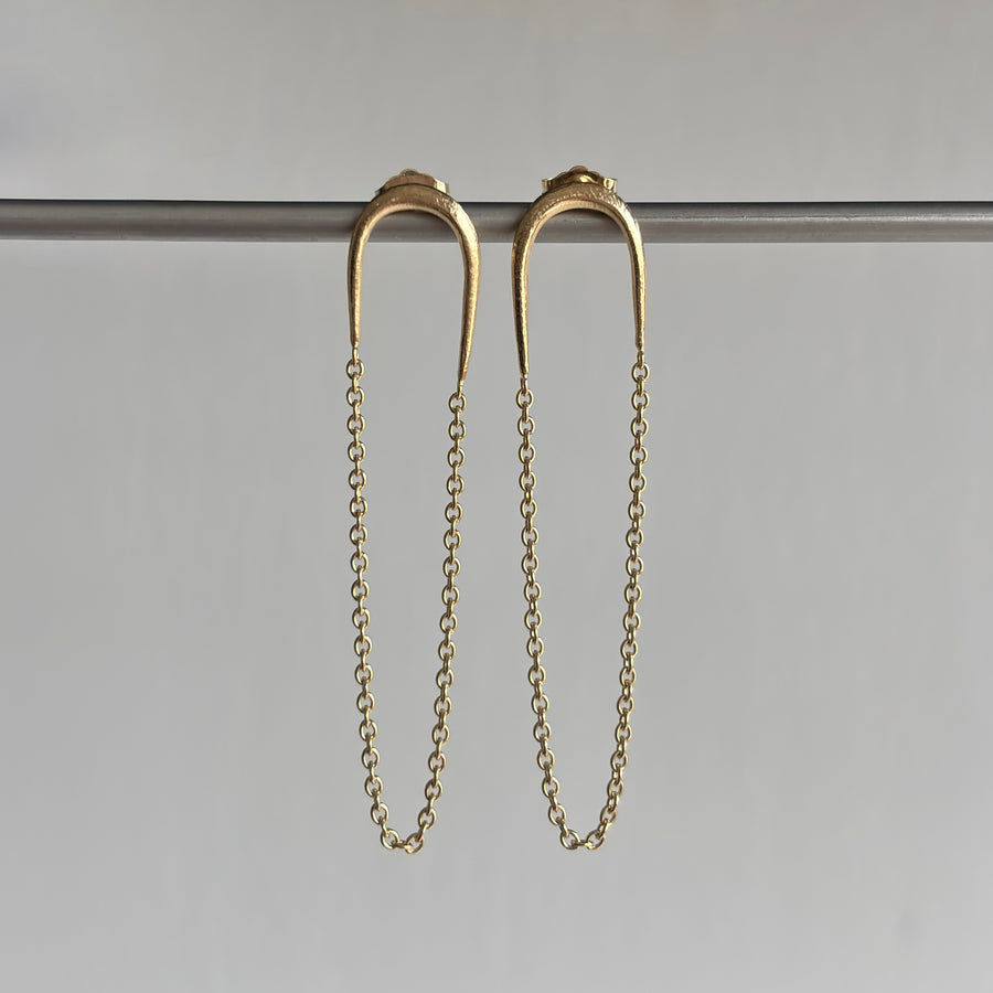 Gold Swinger Dangle Chain Earrings