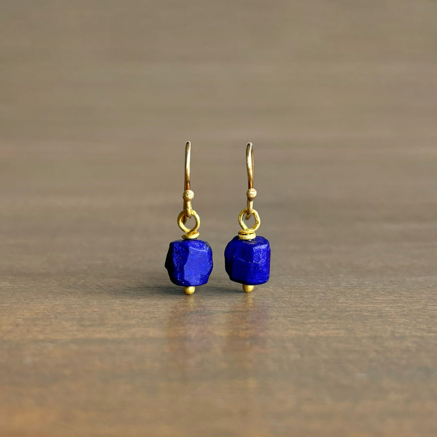 Lapis Bead Drop Earrings