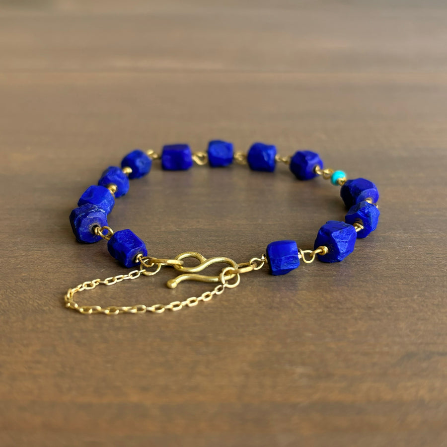 Lapis Bead Wrap Bracelet