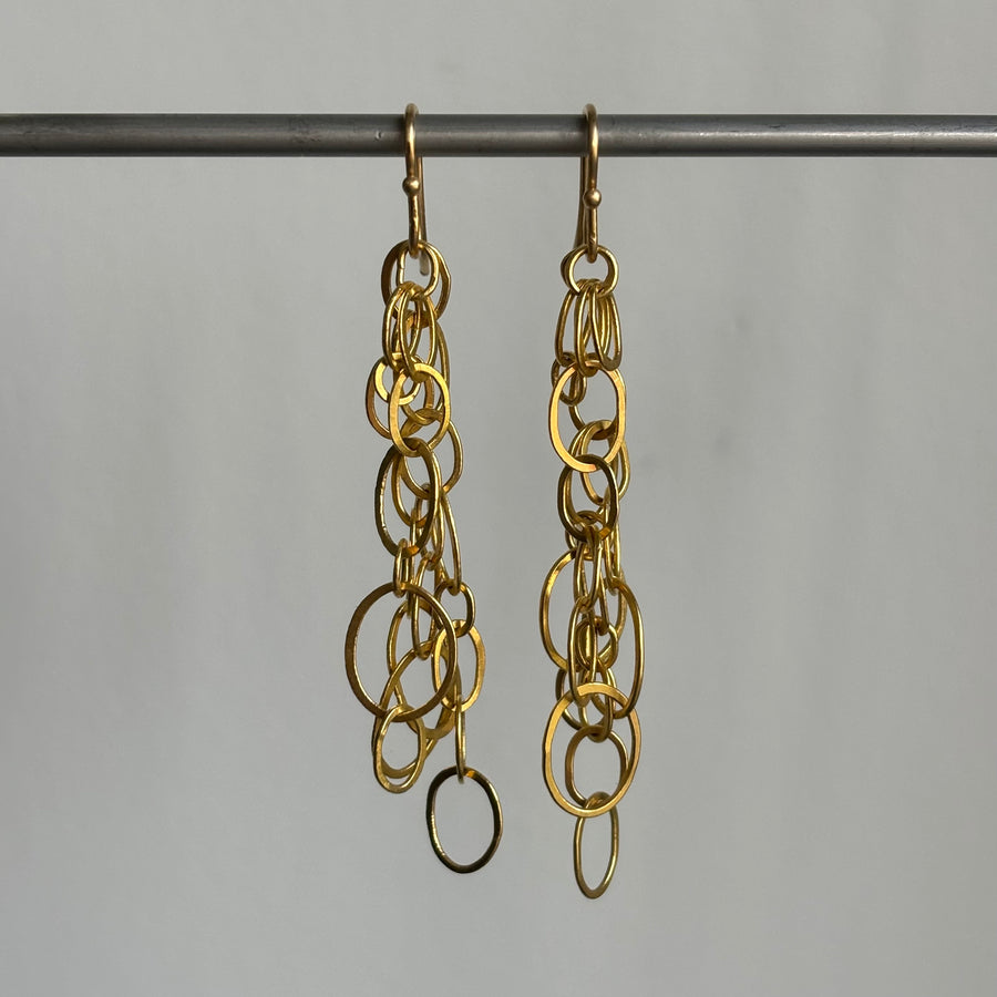 Layered Oval Cascade Earrings