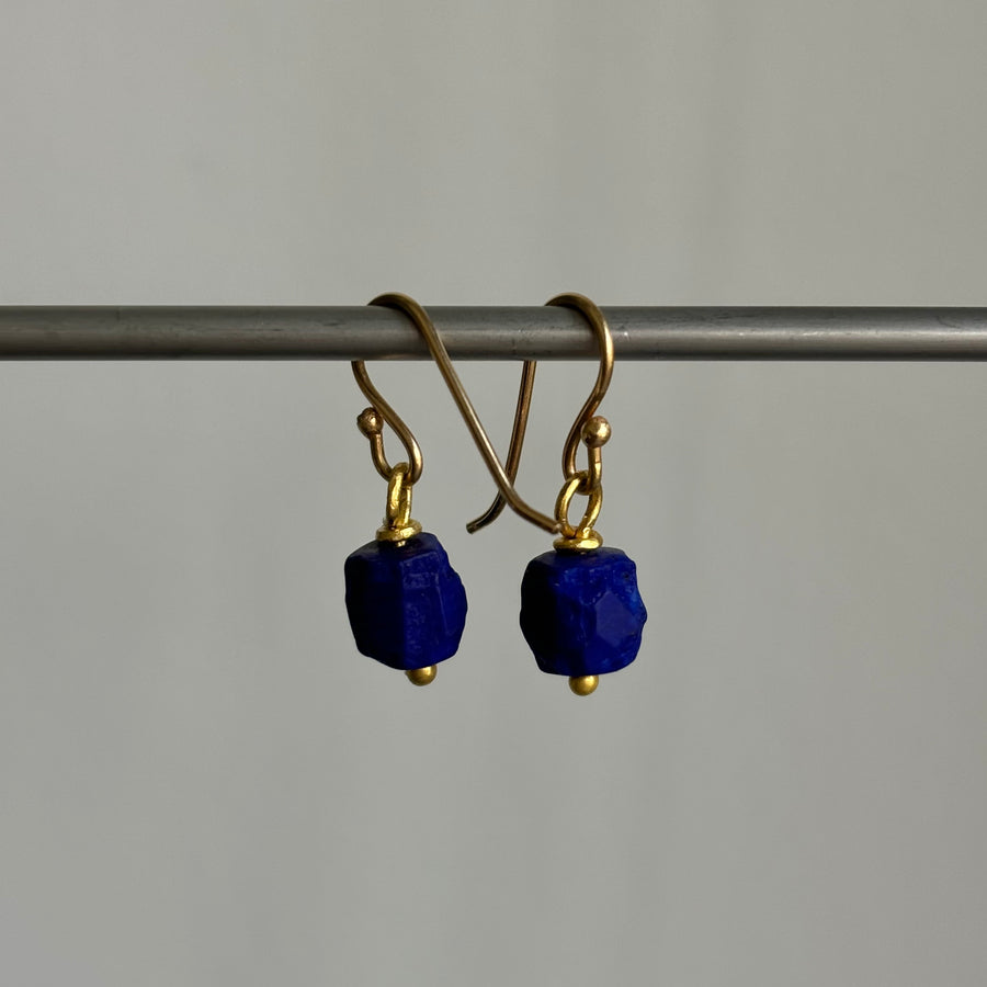 Lapis Bead Drop Earrings