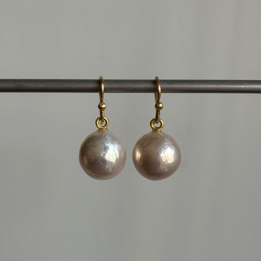 Round Baroque Freshwater Pearl Earrings