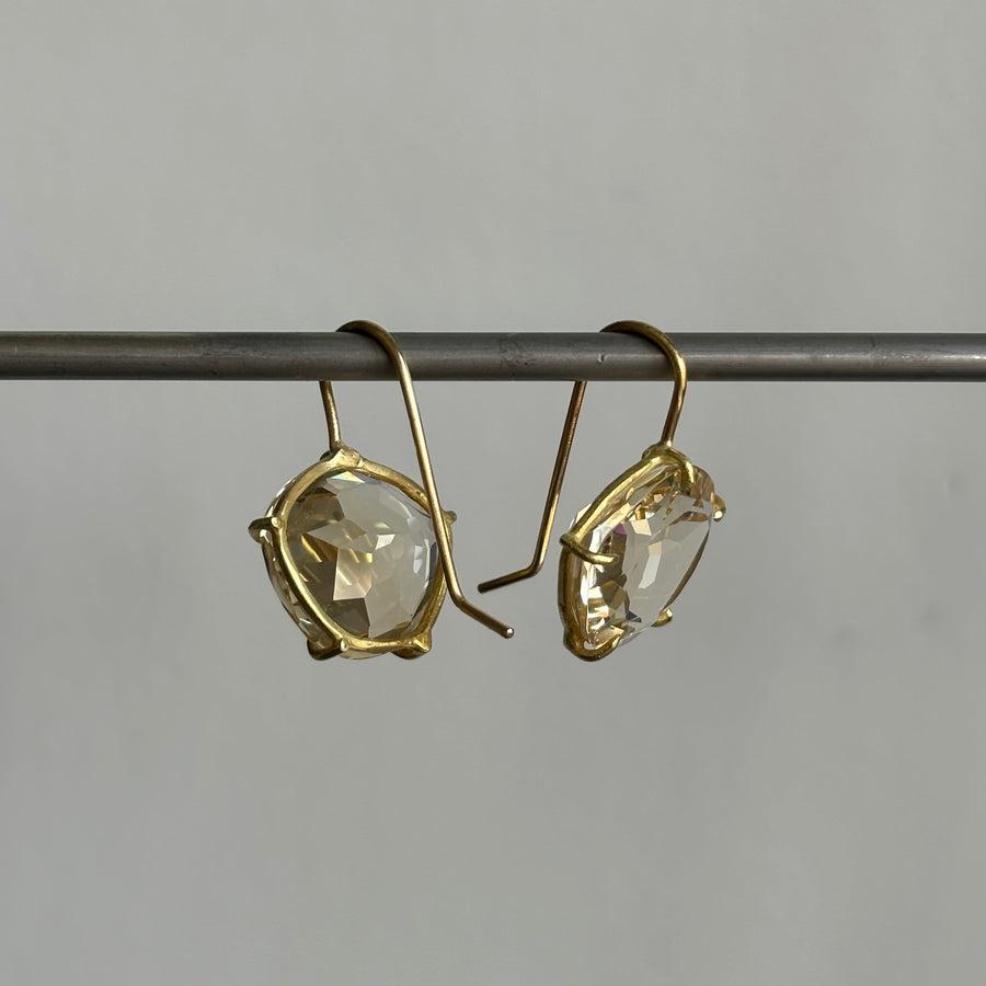 Lemon Citrine Petal Earrings