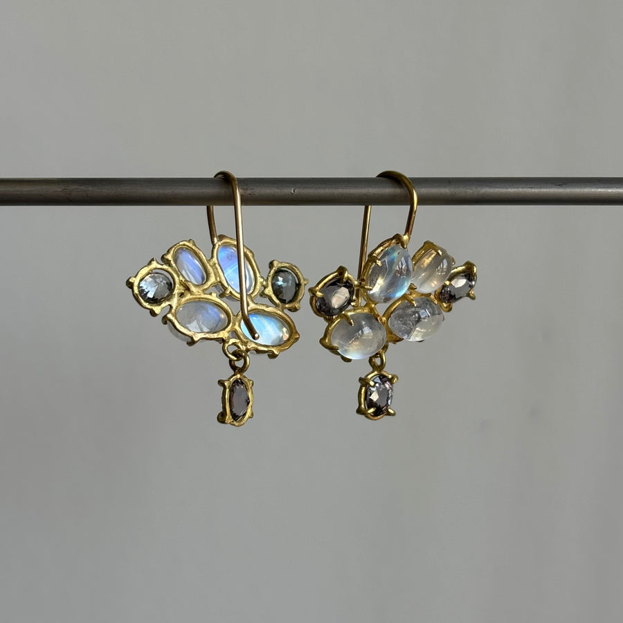 Moonstone & Spinel Spring Earrings