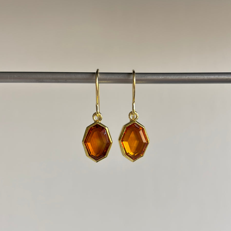 Citrine Tablet Earrings