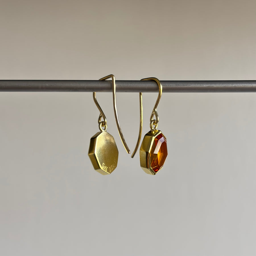 Citrine Tablet Earrings