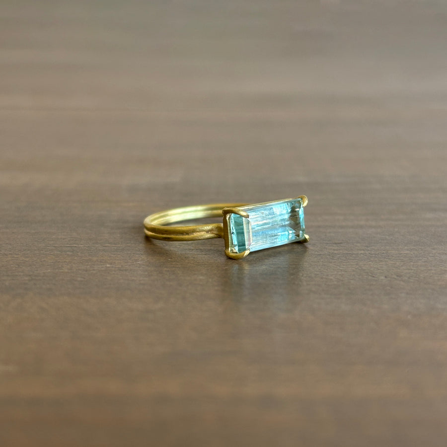 Emerald Cut Aquamarine Ring