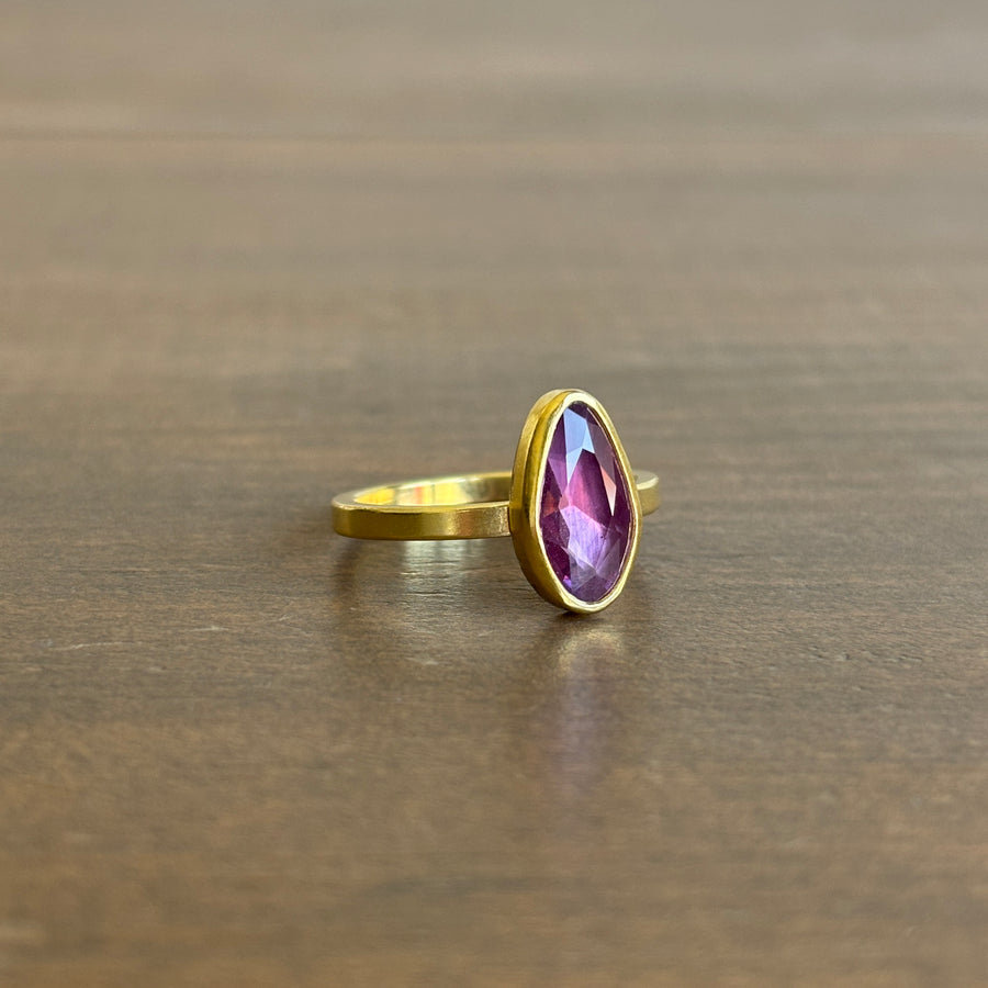 Rose Cut Purple Sapphire Ring