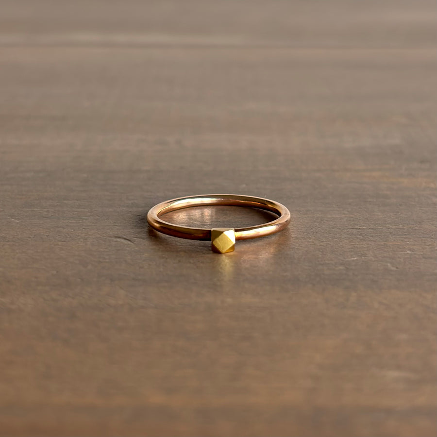 Petite Rose Gold Faceted Ring