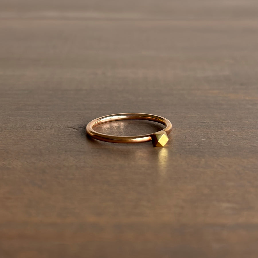 Petite Rose Gold Faceted Ring