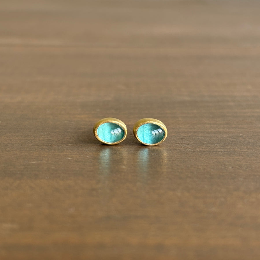 Oval Apatite Stud Earrings