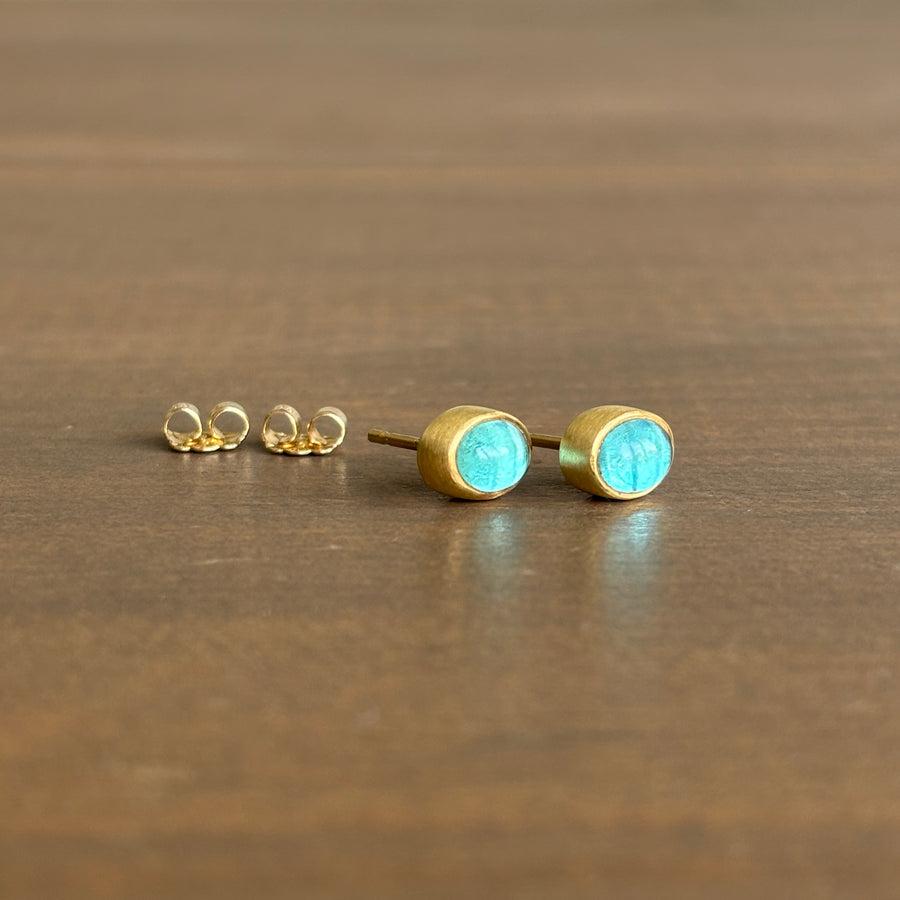 Oval Apatite Stud Earrings