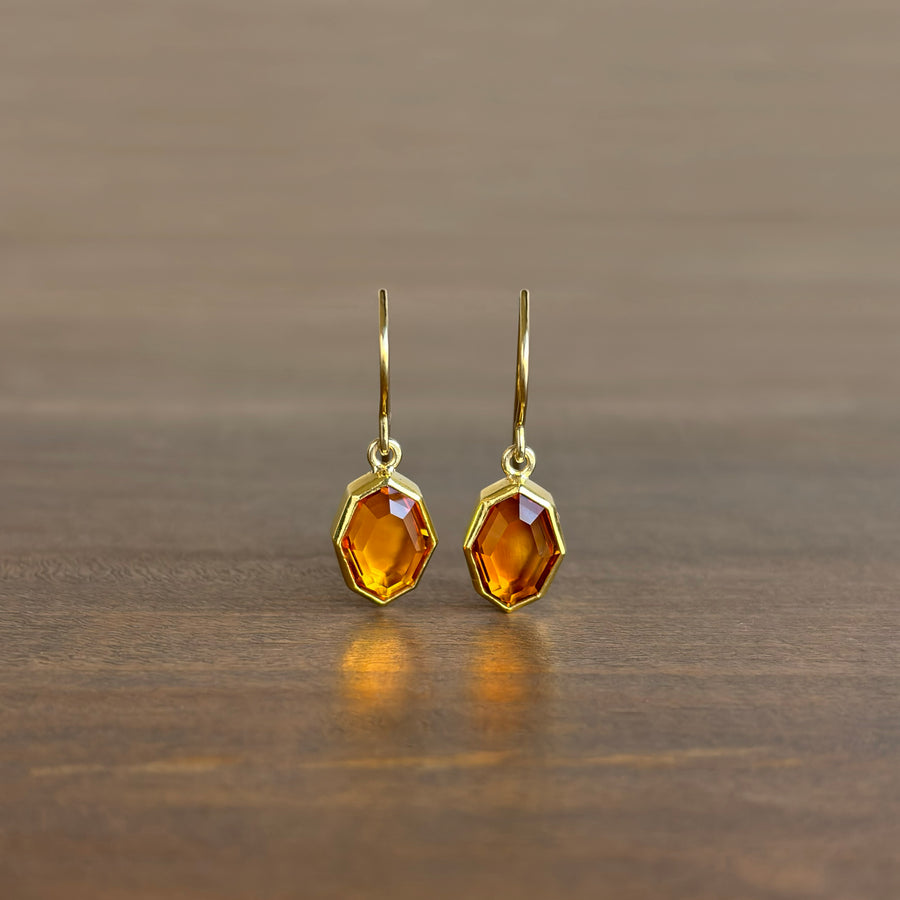 Citrine Tablet Earrings