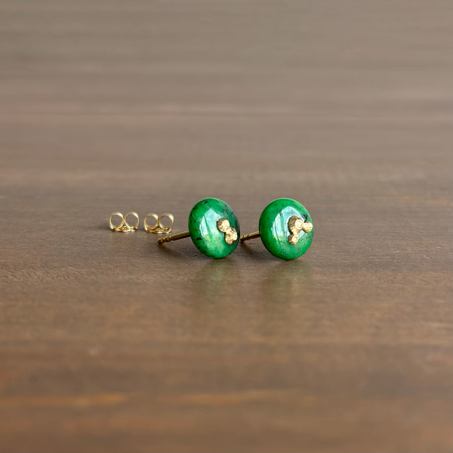 Green Seaway Wilds Ruthie B. Stud Earrings with Barnacles