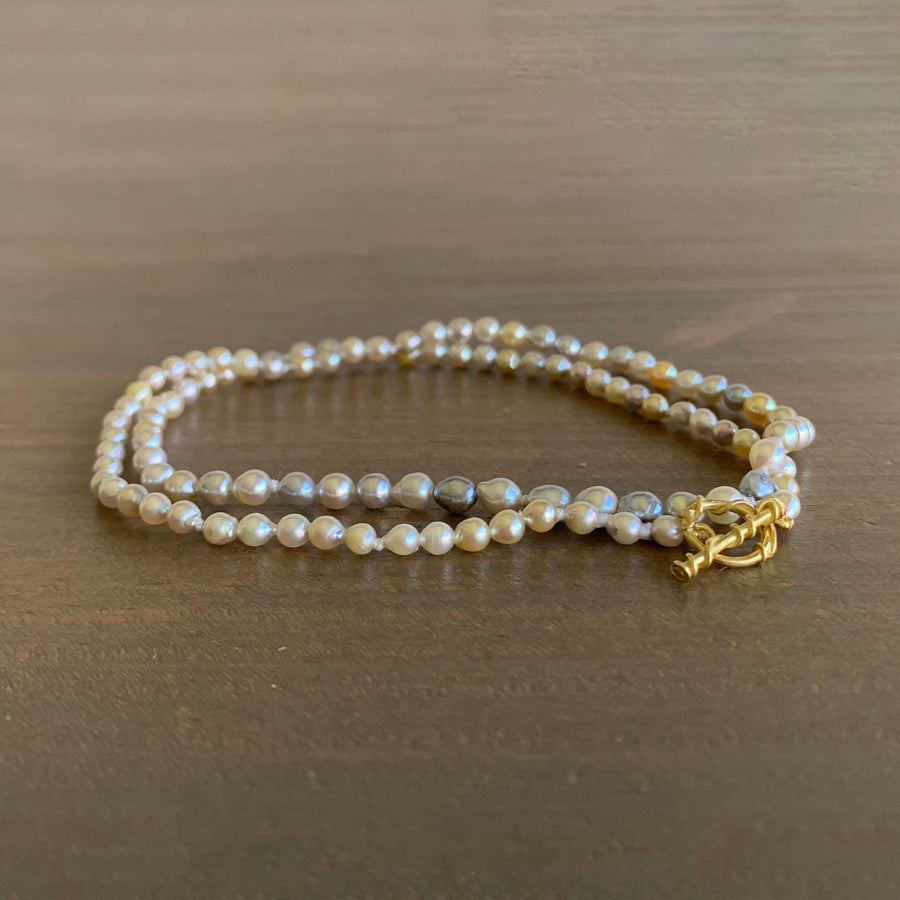 Pastel Baby Akoya Pearl Strand with Vine Clasp