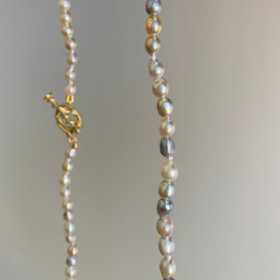 Pastel Baby Akoya Pearl Strand with Vine Clasp