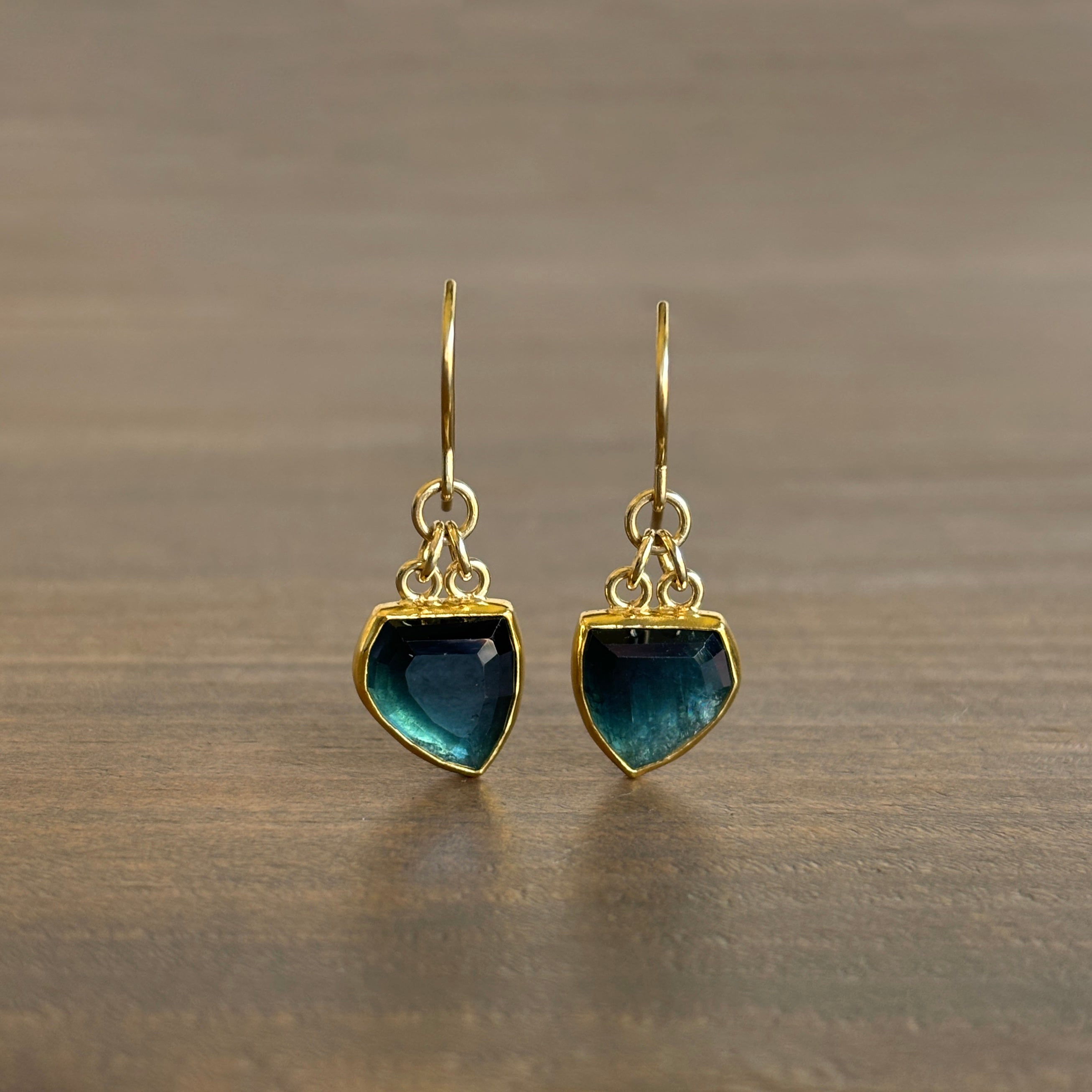 New drop shape Blue good tourmaline earrings