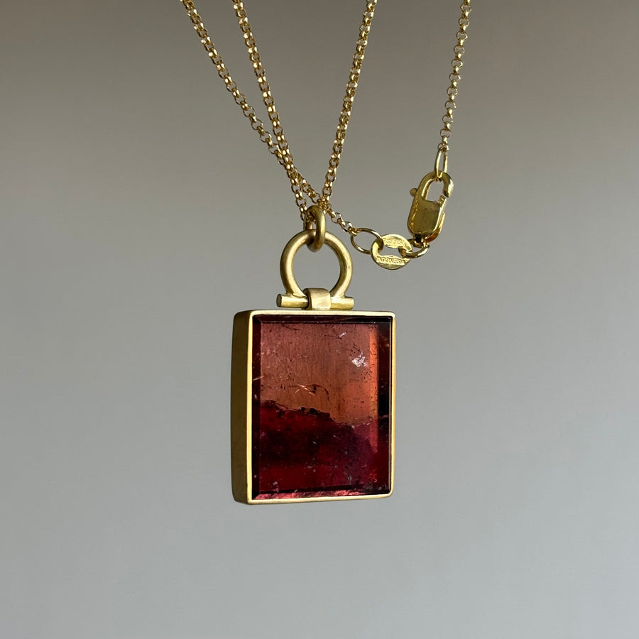 Scenic Sunset Tourmaline Slice Pendant