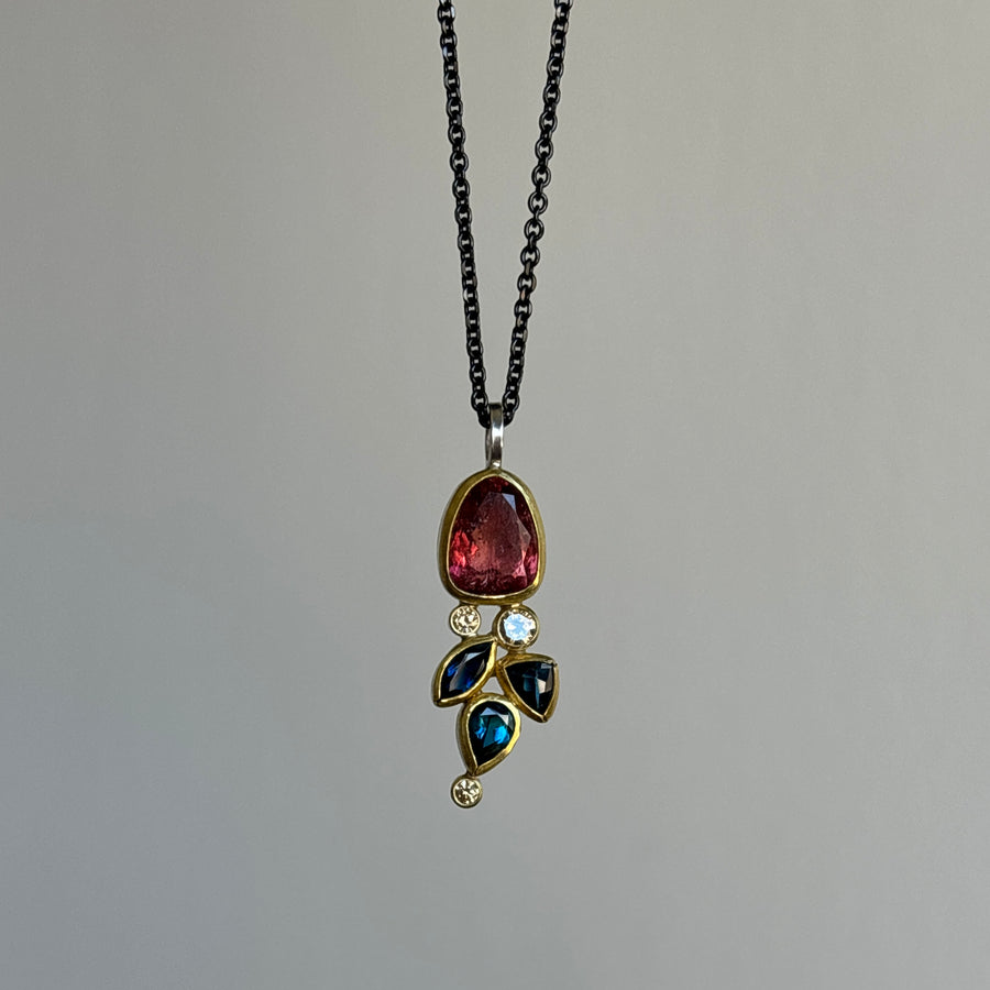 Tourmaline & Diamond Flora Pendant