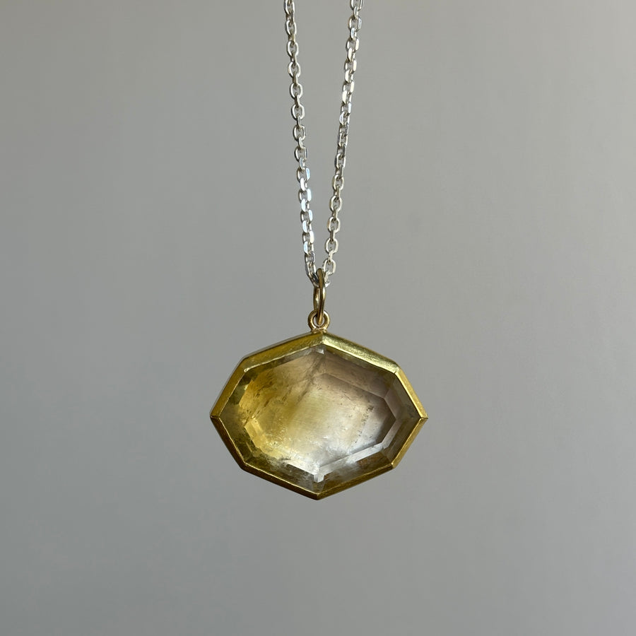 Large Citrine Tablet Pendant