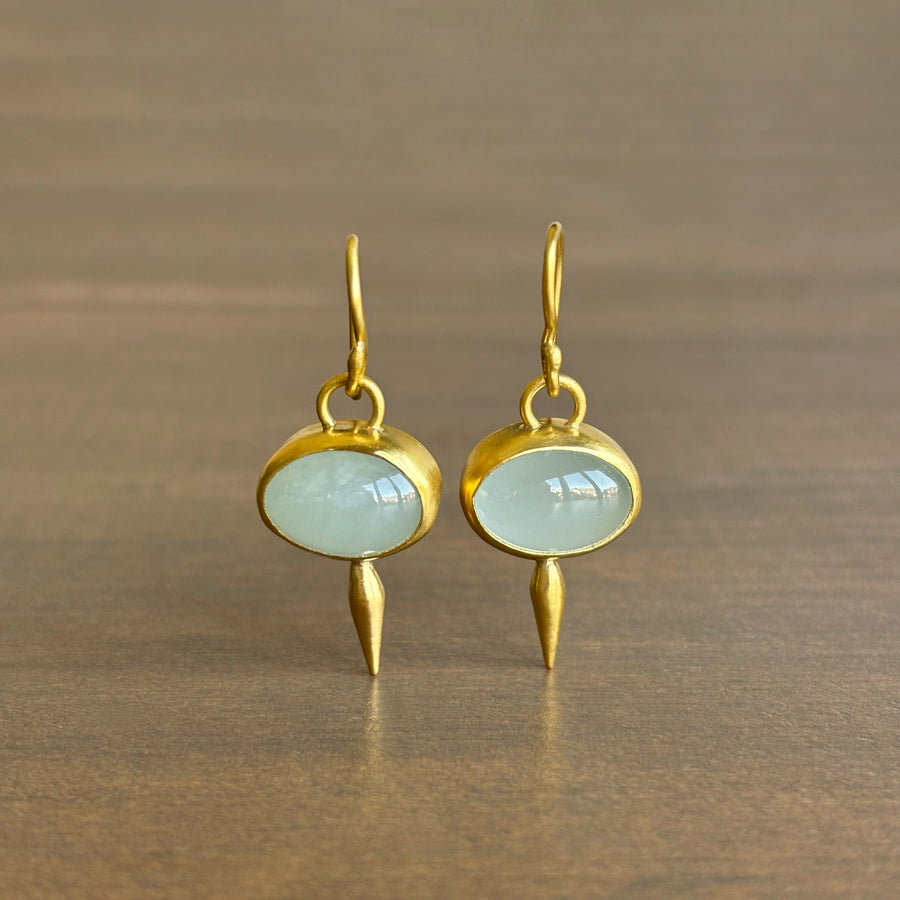 Aquamarine Pod Drop Earrings