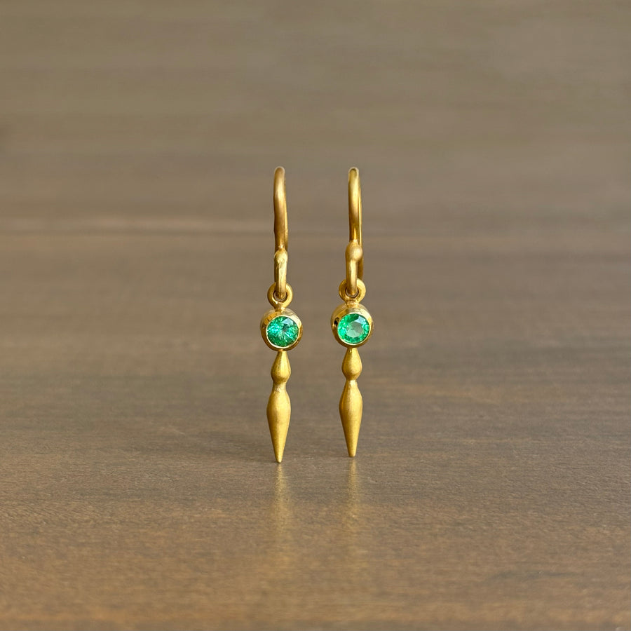 Emerald Double Pod Drop Earrings