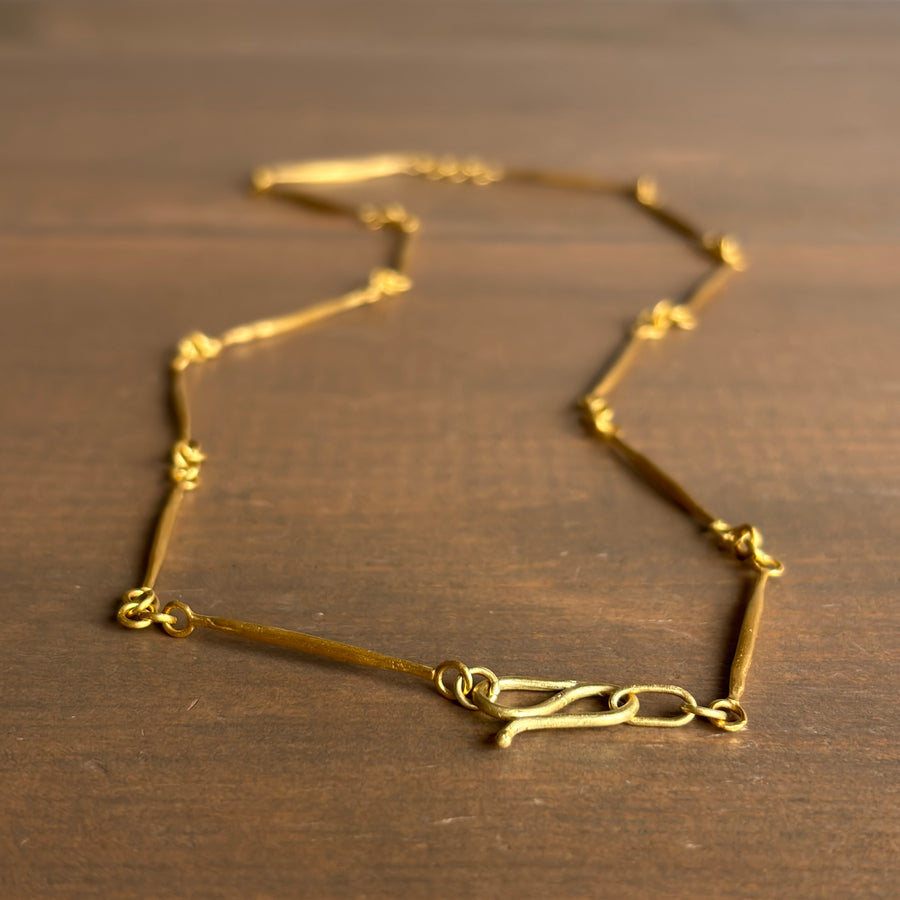 22k Gold Twig Chain Necklace