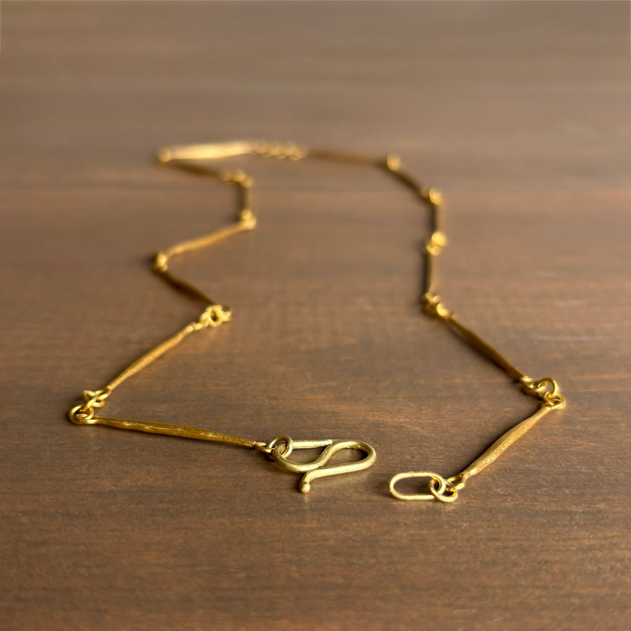 22k Gold Twig Chain Necklace