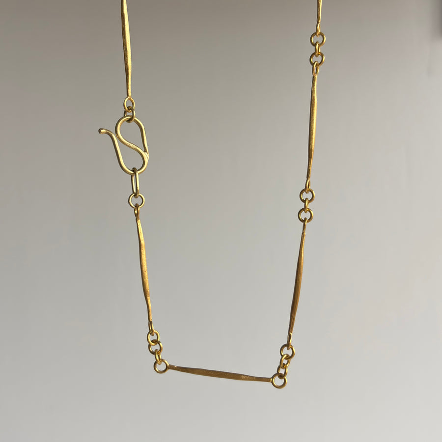 22k Gold Twig Chain Necklace