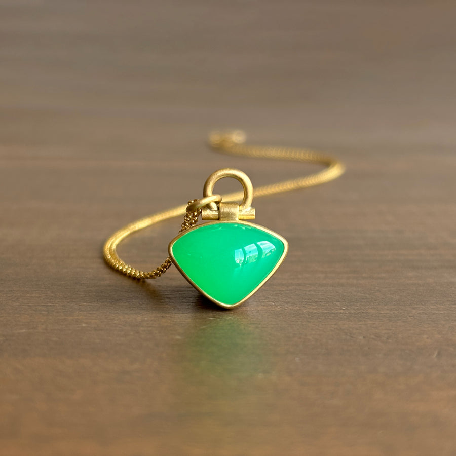 Triangle Chrysoprase Pendant