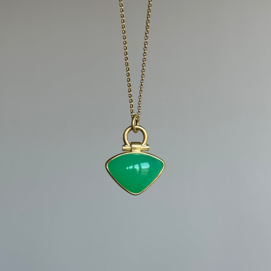 Triangle Chrysoprase Pendant