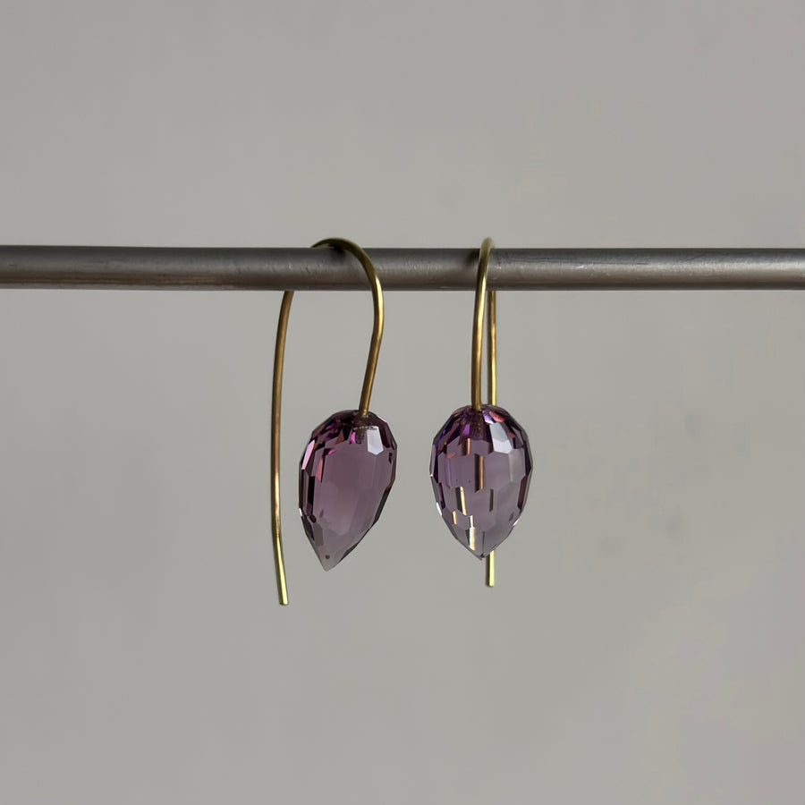 Faceted Amethyst Drop Earrings